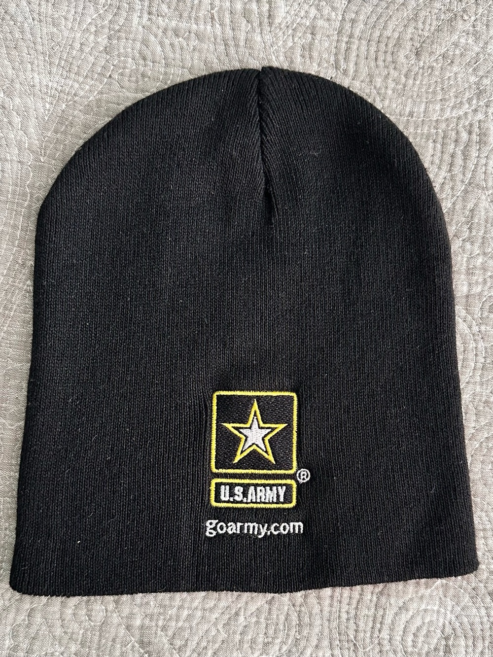 U.S. Army Kids Black Beanie with Yellow & White Logo